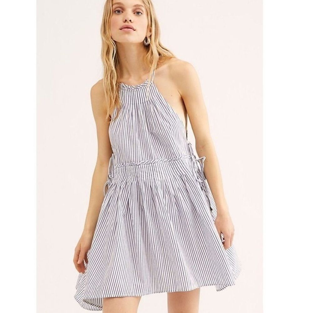 FREE PEOPLE Moon Beams Tunic Dress Light Blue XS